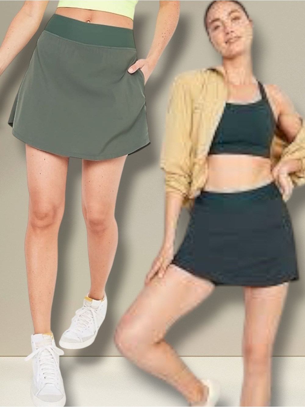 🌸NEW-2 OLD NAVY HIGH WAISTED STRETCH TECH SKORTS